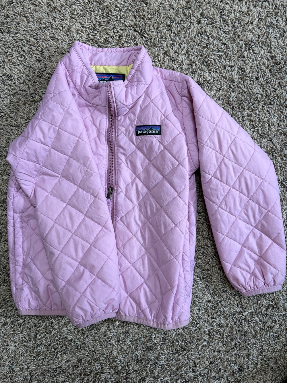 Patagonia Kids Light Pink Quilted Puffer Jacket